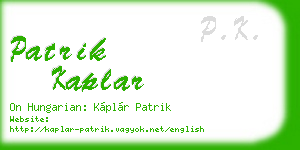 patrik kaplar business card